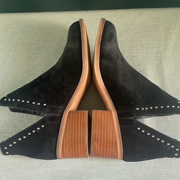 Steve Madden suede Black Ankle Boots silver studs - Picture 7 of 10